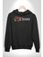 Kırmızı Gül Kaos Erkek Kadın Siyah Dijital Baskılı Kapüşonlu Sweatshirt Hoodie 3