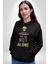 Uzaylı Yalnız Değiliz Ufo Erkek Kadın Siyah Dijital Baskılı Kapüşonlu Sweatshirt Hoodie 5