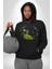 Doğa Silueti Erkek Kadın Siyah Dijital Baskılı Kapüşonlu Sweatshirt Hoodie 2