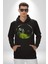 Doğa Silueti Erkek Kadın Siyah Dijital Baskılı Kapüşonlu Sweatshirt Hoodie 3