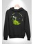 Doğa Silueti Erkek Kadın Siyah Dijital Baskılı Kapüşonlu Sweatshirt Hoodie 5