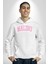 Malibu California Pembe Erkek Kadın Beyaz Dijital Baskılı Kapüşonlu Sweatshirt Hoodie 4