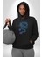 Çin Sitili Ejderha Bereket Tanrısı Erkek Kadın Siyah Dijital Baskılı Kapüşonlu Sweatshirt Hoodie 3
