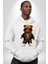 Hiphop Ayı Tedy Güneş Gözlük Deri Ceket Erkek Kadın Beyaz Dijital Baskılı Kapüşonlu Sweatshirt Hoodie 3