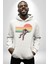 Uzay Adamı Tasarımı Erkek Kadın Beyaz Dijital Baskılı Kapüşonlu Sweatshirt Hoodie 2