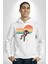 Uzay Adamı Tasarımı Erkek Kadın Beyaz Dijital Baskılı Kapüşonlu Sweatshirt Hoodie 3