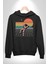 Uzay Adamı Tasarımı Erkek Kadın Siyah Dijital Baskılı Kapüşonlu Sweatshirt Hoodie 2