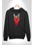 Maske Gangester Kedi Erkek Kadın Siyah Dijital Baskılı Kapüşonlu Sweatshirt Hoodie 5