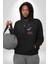Gül Tasarım Wardiere Erkek Kadın Siyah Dijital Baskılı Kapüşonlu Sweatshirt Hoodie 4