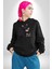 Gül Tasarım Wardiere Erkek Kadın Siyah Dijital Baskılı Kapüşonlu Sweatshirt Hoodie 5