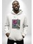 Kırmızı Gül Sokak Style Erkek Kadın Beyaz Dijital Baskılı Kapüşonlu Sweatshirt Hoodie 4