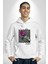Kırmızı Gül Sokak Style Erkek Kadın Beyaz Dijital Baskılı Kapüşonlu Sweatshirt Hoodie 5