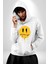 Eriyen Emoji Bugün Hissetmiyorum Erkek Kadın Beyaz Dijital Baskılı Kapüşonlu Sweatshirt Hoodie 2
