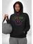 Neon Kafatası Gülen Somurtgan Eriyen Emoji Erkek Kadın Siyah Dijital Baskılı Kapüşonlu Sweatshirt Hoodie 1