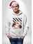 Relax Teddy Ayı Gül Erkek Kadın Beyaz Dijital Baskılı Kapüşonlu Sweatshirt Hoodie 1