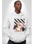 Relax Teddy Ayı Gül Erkek Kadın Beyaz Dijital Baskılı Kapüşonlu Sweatshirt Hoodie 3