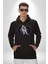 Nasa Astronaut Uzay Zıplaması Erkek Kadın Siyah Dijital Baskılı Kapüşonlu Sweatshirt Hoodie 1