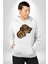 Öfkeli Ayı Pençesi - Güç ve Yırtıcılık Teması Erkek Kadın Beyaz Dijital Baskılı Kapüşonlu Sweatshirt Hoodie 1