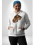 Öfkeli Ayı Pençesi - Güç ve Yırtıcılık Teması Erkek Kadın Beyaz Dijital Baskılı Kapüşonlu Sweatshirt Hoodie 4