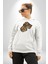 Öfkeli Ayı Pençesi - Güç ve Yırtıcılık Teması Erkek Kadın Beyaz Dijital Baskılı Kapüşonlu Sweatshirt Hoodie 5