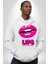 Lips Ruj Pembe Dudak Sınırsız Düşün Erkek Kadın Beyaz Dijital Baskılı Kapüşonlu Sweatshirt Hoodie 3