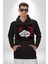 Gözlerim Kapalı Kadın Sokak Stili Erkek Kadın Siyah Dijital Baskılı Kapüşonlu Sweatshirt Hoodie 5