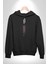 Gothic Sokak Stili Minimal Tasarım Erkek Kadın Siyah Dijital Baskılı Kapüşonlu Sweatshirt Hoodie 5