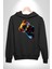 Cool Tedy Renkli Ayıcık Gözlük Erkek Kadın Siyah Dijital Baskılı Kapüşonlu Sweatshirt Hoodie 4