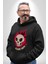 Kırmızı Ateş Kurukafa Rock Erkek Kadın Siyah Dijital Baskılı Kapüşonlu Sweatshirt Hoodie 1