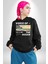 Okyanusun Sesi Erkek Kadın Siyah Dijital Baskılı Kapüşonlu Sweatshirt Hoodie 5