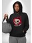 Kırmızı Ateş Kurukafa Rock Erkek Kadın Siyah Dijital Baskılı Kapüşonlu Sweatshirt Hoodie 5