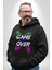 Game Over Oyun Bitti Erkek Kadın Siyah Dijital Baskılı Kapüşonlu Sweatshirt Hoodie 1