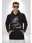 Astronot Cesur Ol Erkek Kadın Siyah Dijital Baskılı Kapüşonlu Sweatshirt Hoodie 1