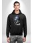 Astronot Cesur Ol Erkek Kadın Siyah Dijital Baskılı Kapüşonlu Sweatshirt Hoodie 3
