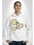 Gökyüzünde Uçmak Astronot Erkek Kadın Beyaz Dijital Baskılı Kapüşonlu Sweatshirt Hoodie 3