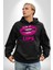 Lips Ruj Pembe Dudak Sınırsız Düşün Erkek Kadın Siyah Dijital Baskılı Kapüşonlu Sweatshirt Hoodie 3