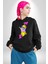 Einstein Retro Dil Çıkarma Devam Ettir Erkek Kadın Siyah Dijital Baskılı Kapüşonlu Sweatshirt Hoodie 5