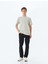 Dokulu Kısa Kollu Yaka Detaylı Pamuk Karışımlı Bisiklet Yaka Slim Fit T-Shirt 1