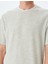 Dokulu Kısa Kollu Yaka Detaylı Pamuk Karışımlı Bisiklet Yaka Slim Fit T-Shirt 5