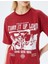 Slogan Baskılı Bisiklet Yaka Kısa Kollu Rahat Kalıp T-Shirt 5