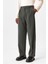 Haki Yüksek Bel Pileli Relaxed Fit Baggy Erkek Pantolon 2
