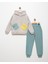 Erkek Çocuk Cepli Kapüşonlu Pamuklu Şardonlu 3 Ip Sweatshırt Jogger Takım 1