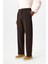 Kahve Yüksek Bel Pileli Relaxed Fit Baggy Erkek Pantolon 2