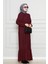 Robalı Sahra Tesettür Elbise-Bordo 1