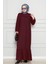 Robalı Sahra Tesettür Elbise-Bordo 2