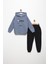 Erkek Çocuk 6-7-8-9 Yaş Pamuklu Şardonlu 3 Ip Sweatshirt Jogger Eşofman Takım 1