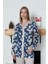 Viskon Desenli Lacivert Pijama Takımı %100 Pamuk 4