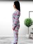 Flamingo Desenli Kadın Polar Peluş Pijama Takımı (Yeşil) 2