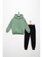 Erkek Çocuk 6-7-8-9 Yaş Pamuklu Şardonlu 3 Ip Sweatshirt Jogger Takım Jump Kabartma Baskılı 1