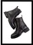 Siyah Deri Kadın Bot & Bootie K02724202003 1